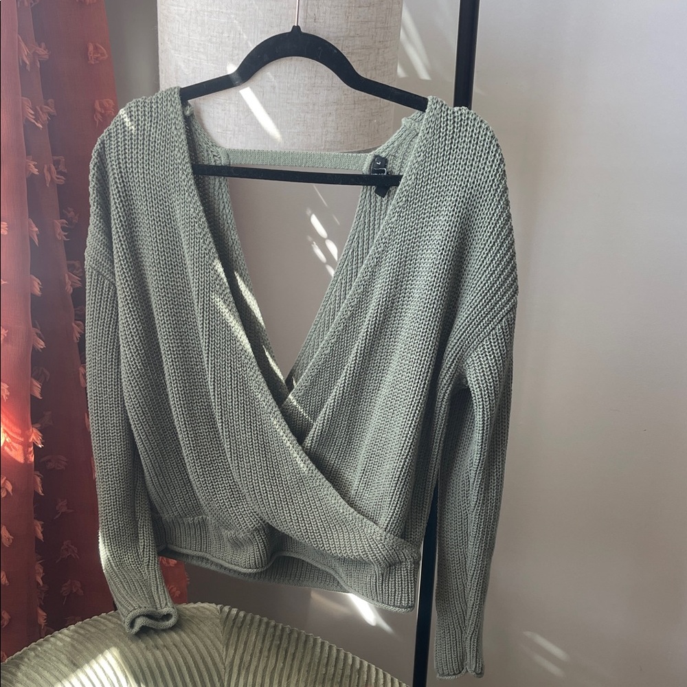 moon & madison Sage V-Neck Sweater